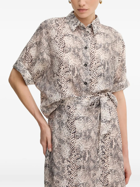  Marc Aurel Buttoned Patterned Shirt - Neutrals 