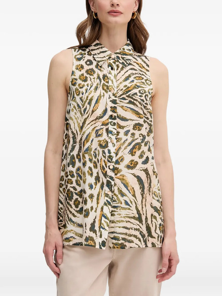  Marc Aurel Buttoned Sleeveless Top - Neutrals 