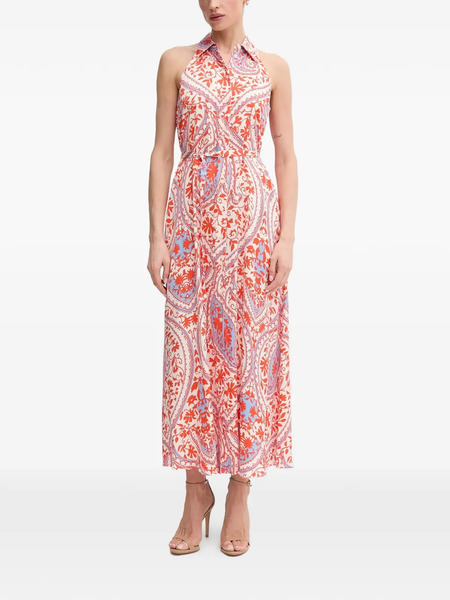  Marc Aurel Collar Floral-print Maxi Dress - Orange 