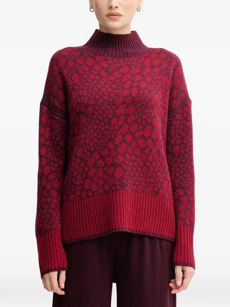  Marc Aurel Patterned Funnel-neck Sweater - Red 