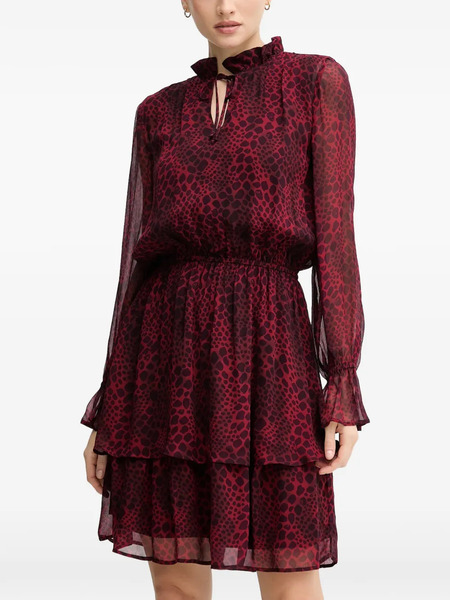  Marc Aurel Ruffle Animal Print Dress - Red 