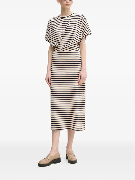  Marc Aurel Striped Midi Dress - Neutrals 