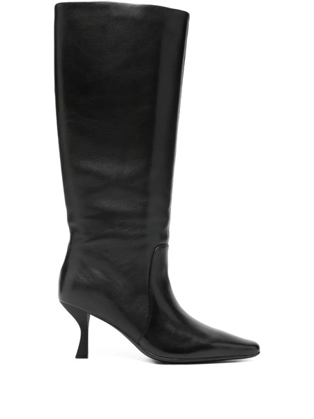  Marc Ellis 70mm Pointed-toe Sculpted-heel Knee-high Boots - Black 