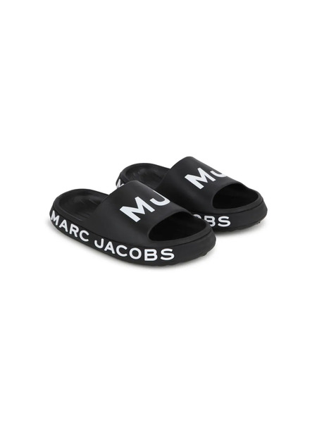  Marc Jacobs Kids Aqua Logo-print Slides - Black 