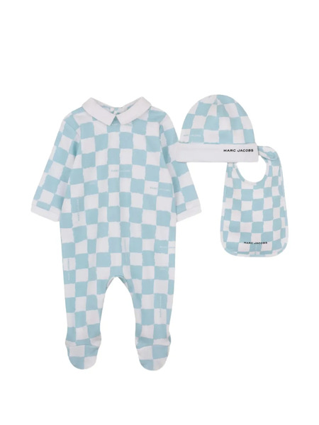  Marc Jacobs Kids Checkered Pajama (set Of Three) - Blue 