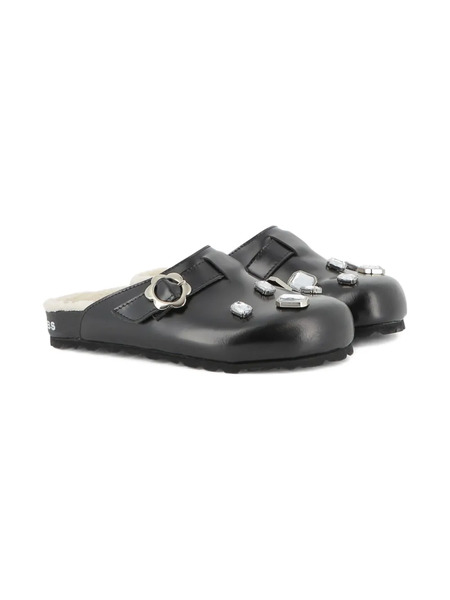  Marc Jacobs Kids Floral-appliqué Clogs - Black 