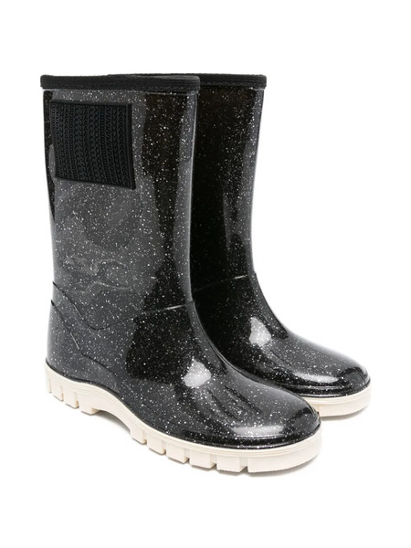  Marc Jacobs Kids Glitter-detail Rubber Boots - Black 