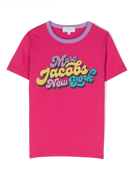  Marc Jacobs Kids Glitter Logo-print T-shirt - Pink 