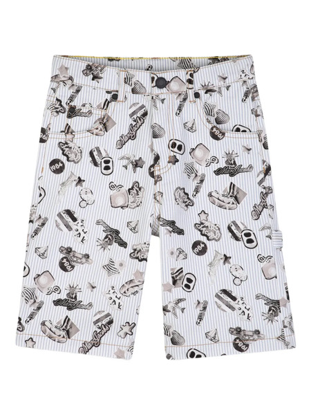 Marc Jacobs Kids Graphic-print Striped Shorts - White 