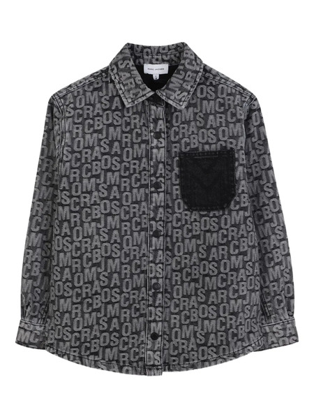  Marc Jacobs Kids Logo-jacquard Button-up Shirt - Black 