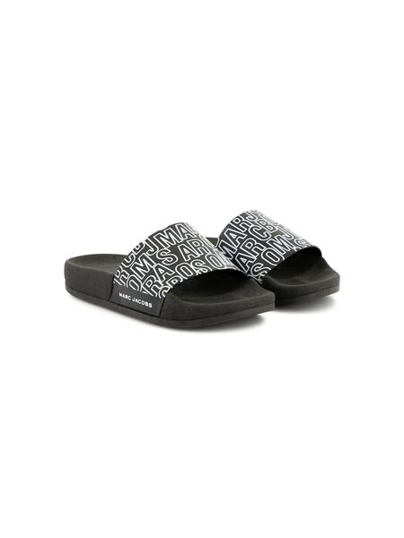  Marc Jacobs Kids Logo-print Slides - Black 