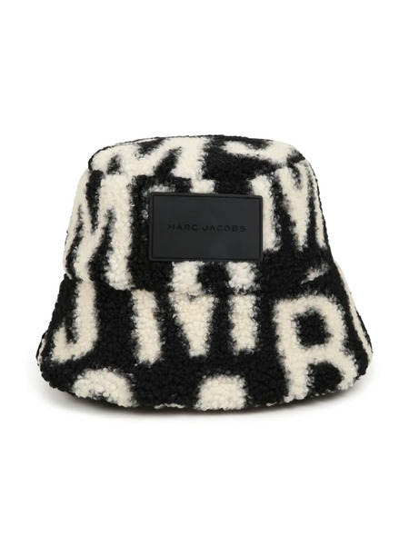  Marc Jacobs Kids Monogram-print Faux-shearling Bucket Hat - Black 