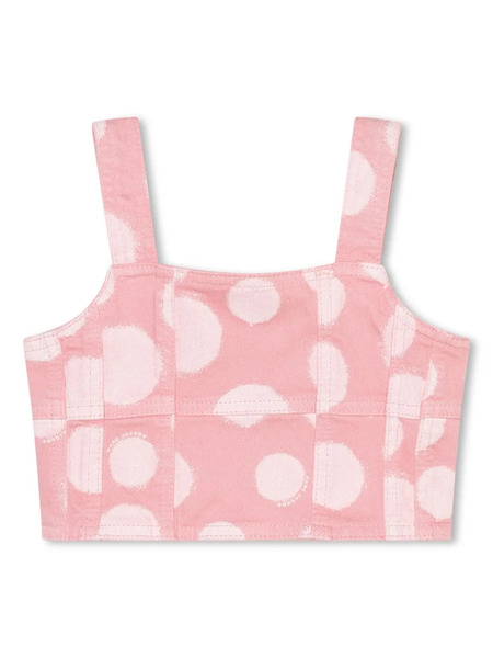  Marc Jacobs Kids Polka-dot Twill Cropped Top - Pink 
