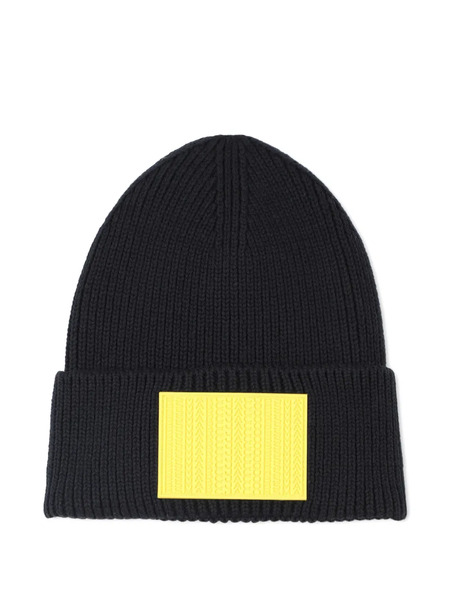  Marc Jacobs Kids Ribbed Beanie Hat - Black 