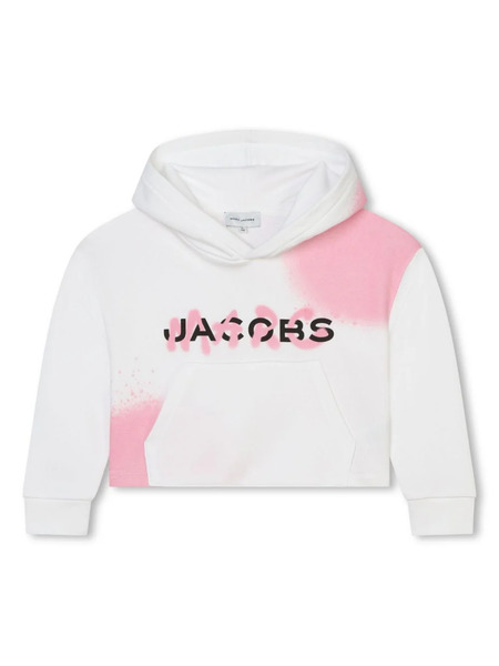  Marc Jacobs Kids Spray Paint-effect Dropped Hoodie - White 