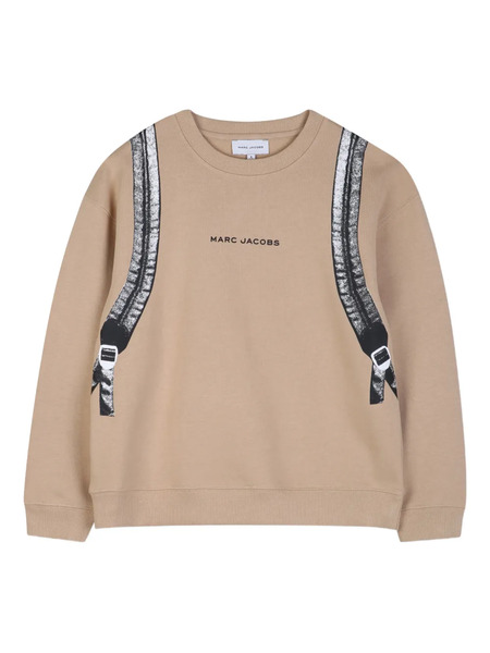  Marc Jacobs Kids Trompe L'oeil Backpack-print Sweatshirt - Neutrals 
