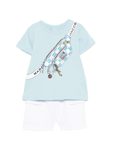  Marc Jacobs Kids White Short Set - Blue 