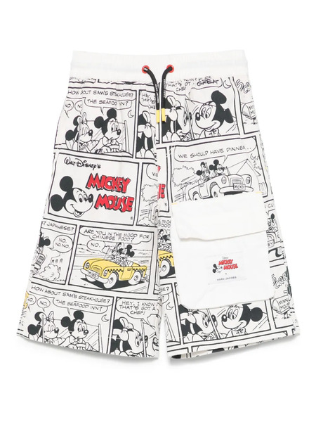  Marc Jacobs Kids X Mickey Mouse Illustration-print Shorts - Neutrals 