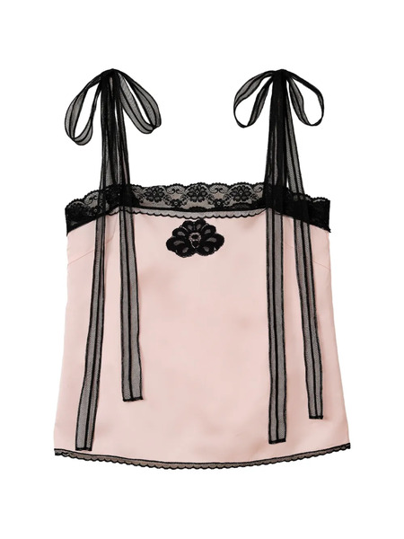  Marc Jacobs Lace-detail Ribbon Top - Pink 