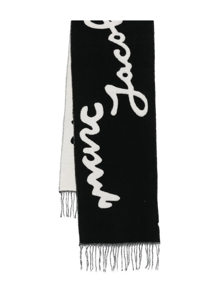  Marc Jacobs Logo-jacquard Fringed Scarf - Black 