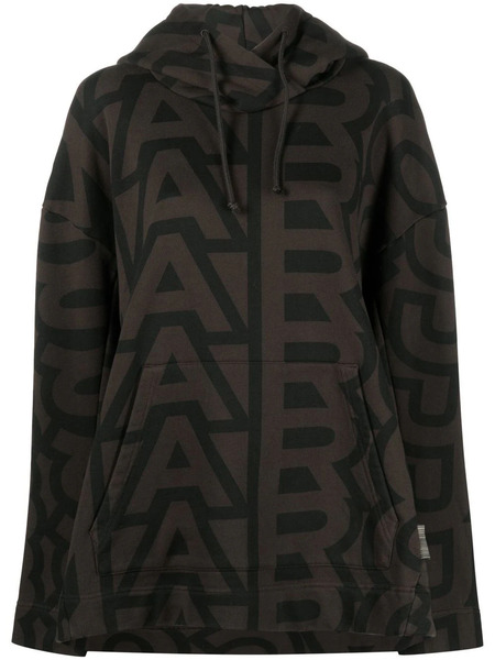  Marc Jacobs Monogram Oversized Drawstring Hoodie - Black 