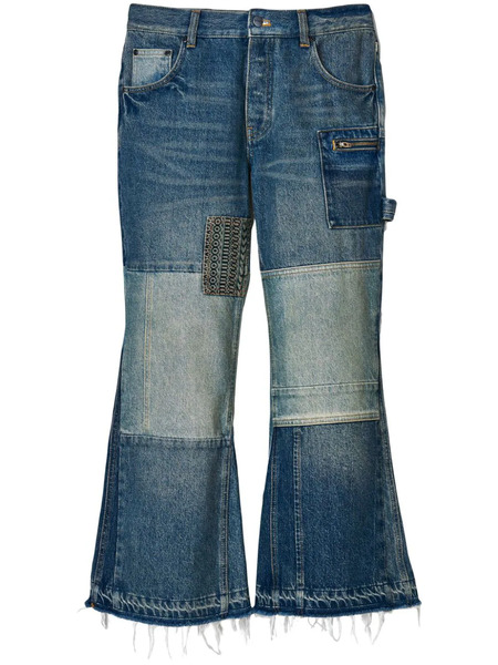  Marc Jacobs Patchwork Cropped Flared Jeans - Blue 