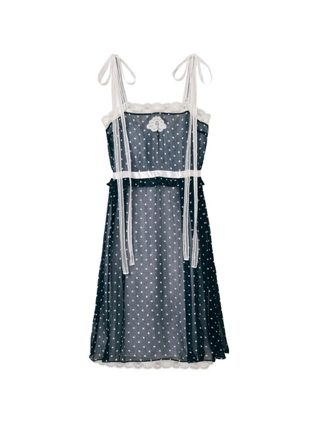  Marc Jacobs Ribbon Lace Chiffon Dress - Blue 