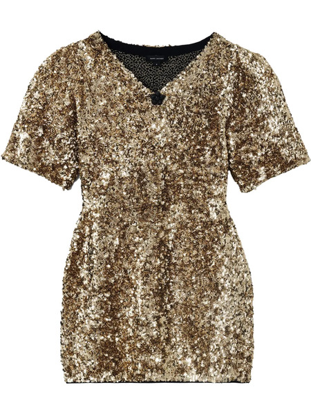  Marc Jacobs Sequin-embellished Mini Dress - Gold 