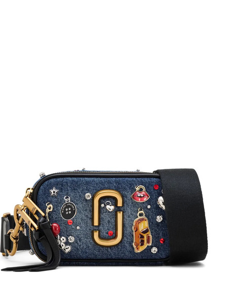  Marc Jacobs Snapshot Charm-detail Denim Crossbody Bag - Blue 