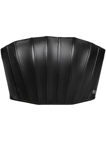  Marc Jacobs Strapless Leather Corset Top - Black 