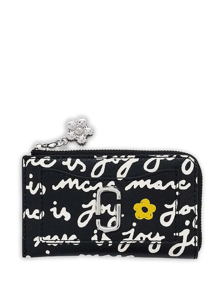  Marc Jacobs The Joy Floral-print Zip-top Wallet - Black 