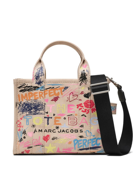  Marc Jacobs The Small Punk Scribble Canvas Tote Bag - Neutrals 