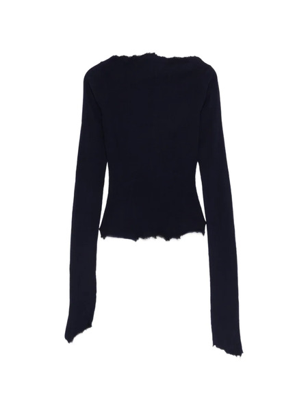  Marc Le Bihan Frayed Long-sleeved T-shirt - Blue 