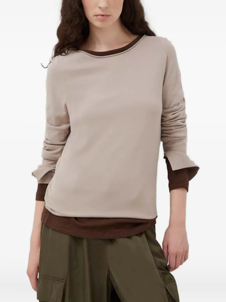  Marc O'polo Boat-neck Long-sleeved Sweater - Neutrals 