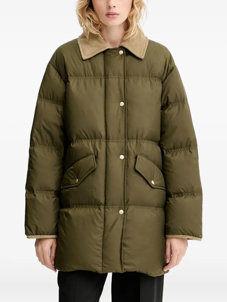  Marc O'polo Button Corduroy-collar Coat - Green 