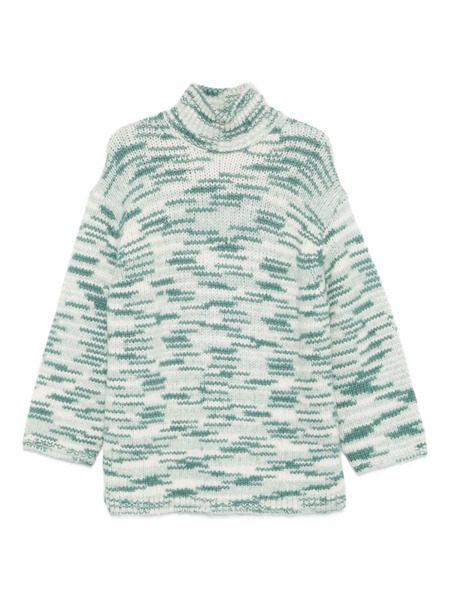  Marc O'polo High-neck Stripe-pattern Sweater - Green 