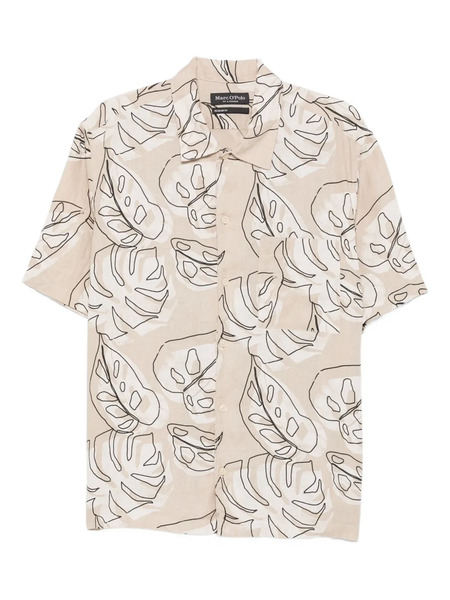  Marc O'polo Leaf-print Button-fastening Shirt - Neutrals 