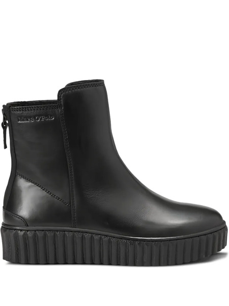  Marc O'polo Leather Ankle Boots - Black 