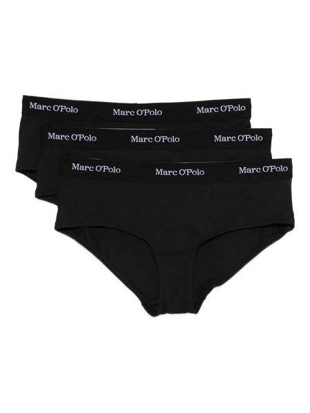  Marc O'polo Logo Briefs (pack Of Three) - Black 