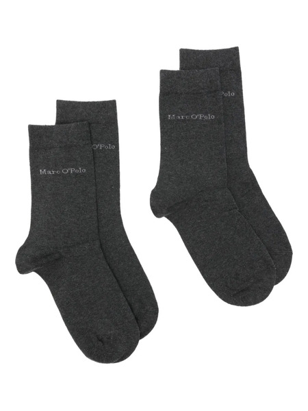  Marc O'polo Logo-intarsia Socks (pack Of Two) - Grey 
