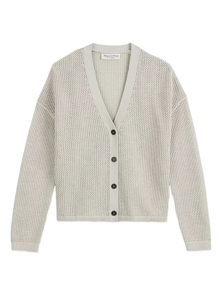  Marc O'polo Ribbed-knit Button-down Cardigan - Grey 