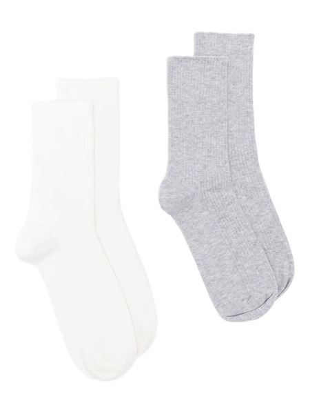  Marc O'polo Ribbed-knit Socks (pack Of Two) - Grey 