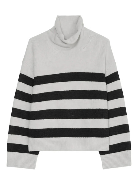  Marc O'polo Turtleneck Striped Sweater - White 