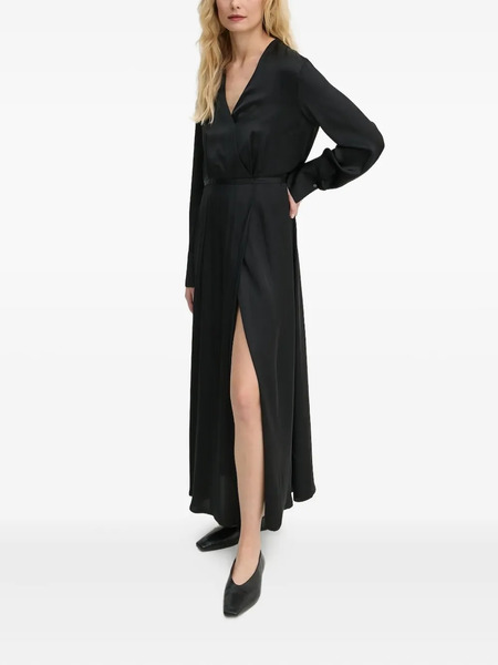  Marc O'polo Wrap-front Side-split Midi Dress - Black 