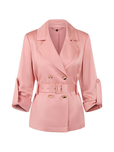  Marccain Double-breasted Satin Blazer - Neutrals 