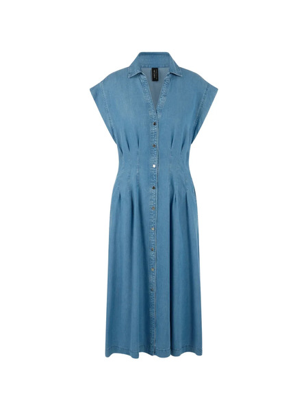  Marccain Pleated Midi Dress - Blue 