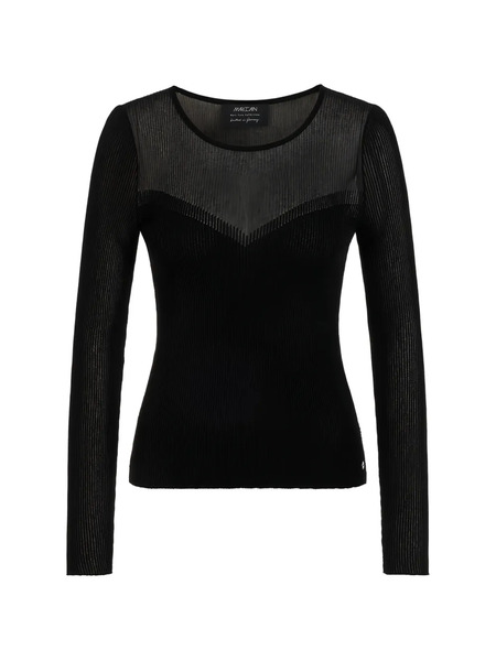  Marccain Rethink Together Ribbed T-shirt - Black 