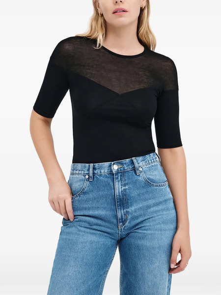  Marcella Adeline Sheer-panel Top - Black 