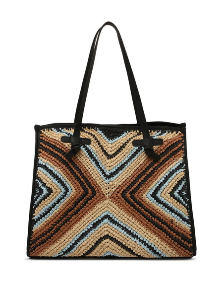  Marcella Club Chevron Tote Bag - Neutrals 