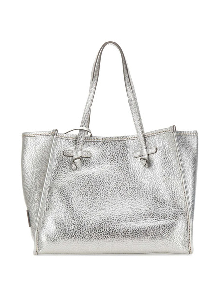  Marcella Club Marcella Top-handles Grained Leather Shoulder Bag - Silver 